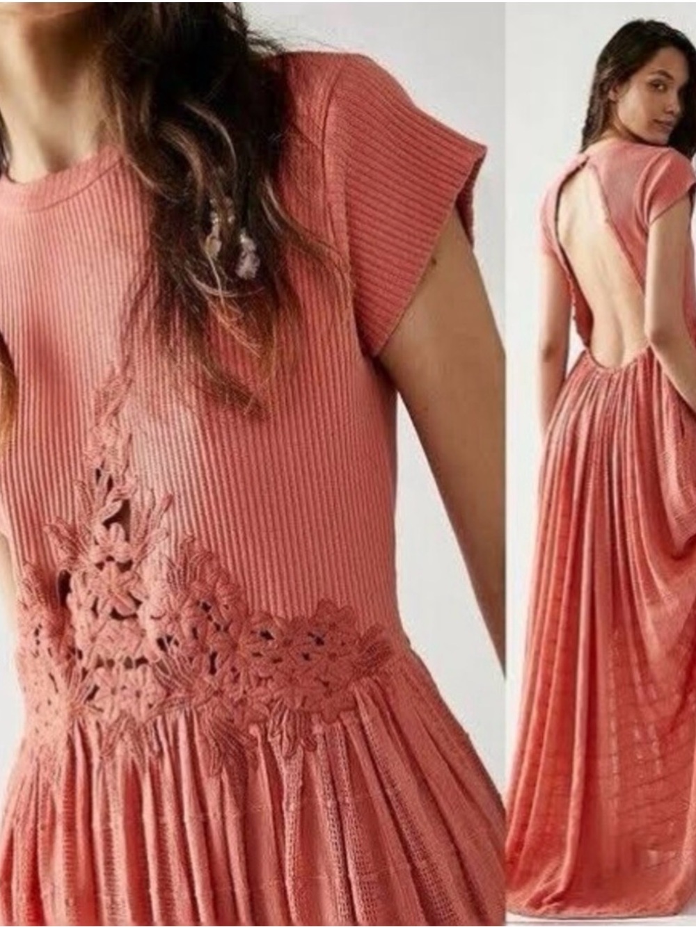 Free People Serenity Lace Back Maxi Dress size small